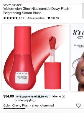 Glow Recipe Watermelon Glow Niacinamide Dewy Flush - Brightening Serum Blush